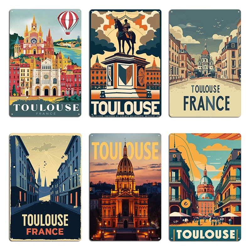 Home Cinema France - Reiseplakat „Besuchen Sie Toulouse, Frankreich“ von
