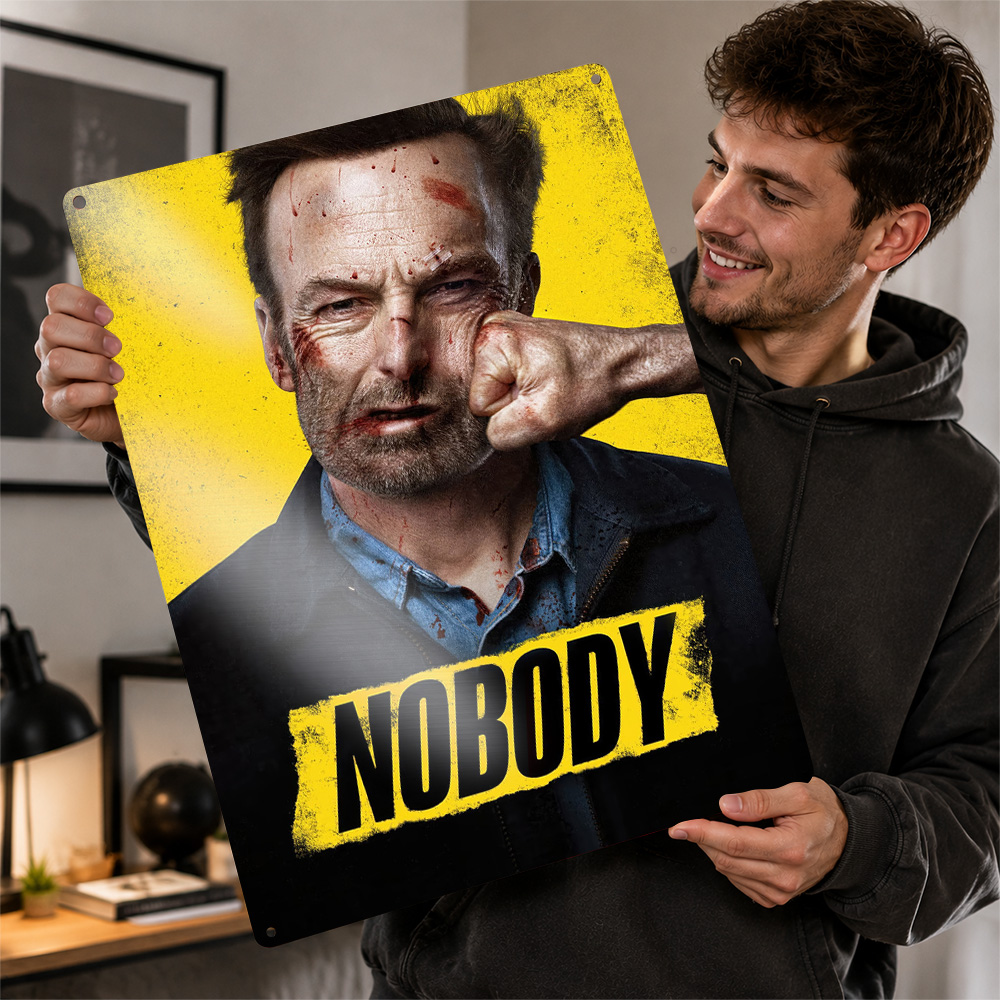 Home Cinema Gifts - Nobody Film Metallposter Kino-Wandkunst Personalisiertes Retro-Blechschild