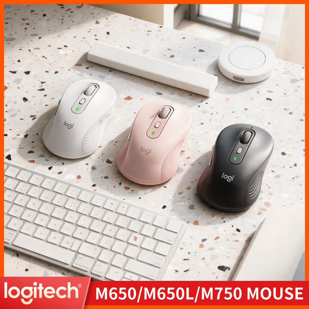 Logitech Home Cinema - Logitech M650/M650L Kabellose Maus mit Daumenauflage,