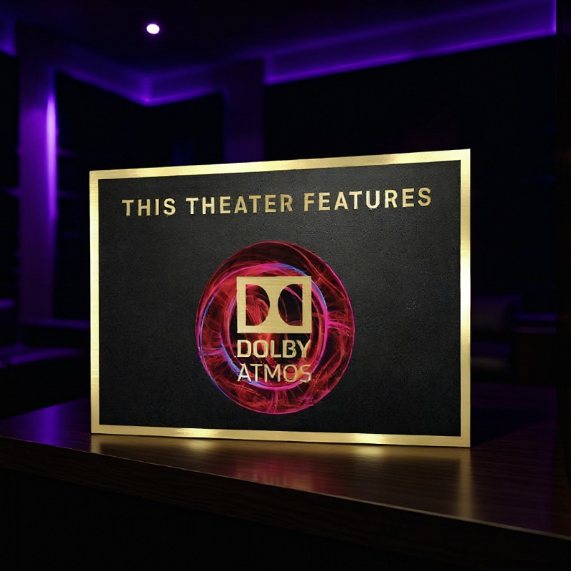 Home Cinema Atmos - Dolby Atmos Heimkino-Schild | Vintage Kino-Wandkunst
