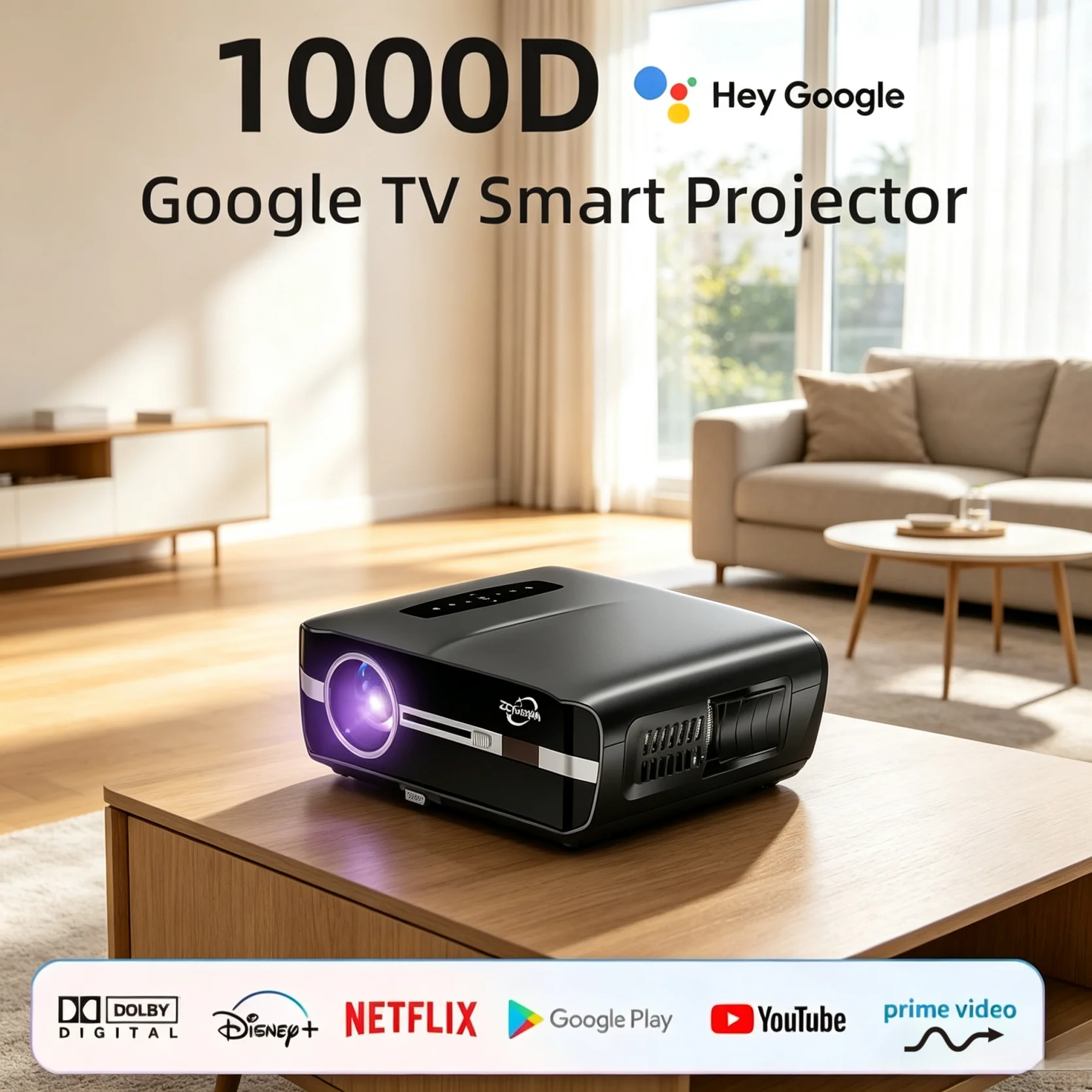 Netflix Home Cinema - Offizieller Google TV 4K-Projektor 4200ANSI Netflix-zertifiziert