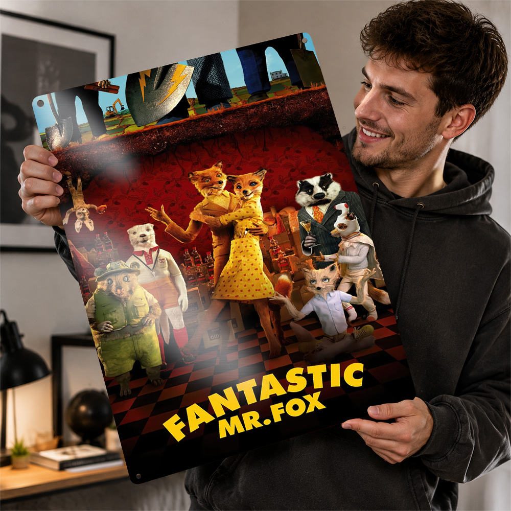 Home Cinema Gifts - Fantastisches Mr. Fox Filmplakat Kino-Wandkunst Personalisiertes