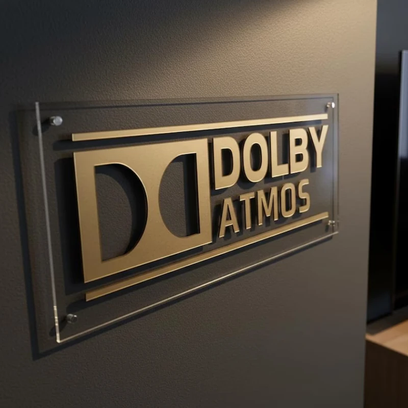 Home Cinema Atmos - Dolby Atmos Schild: 3D-Heimkino-Dekoration, Klares &
