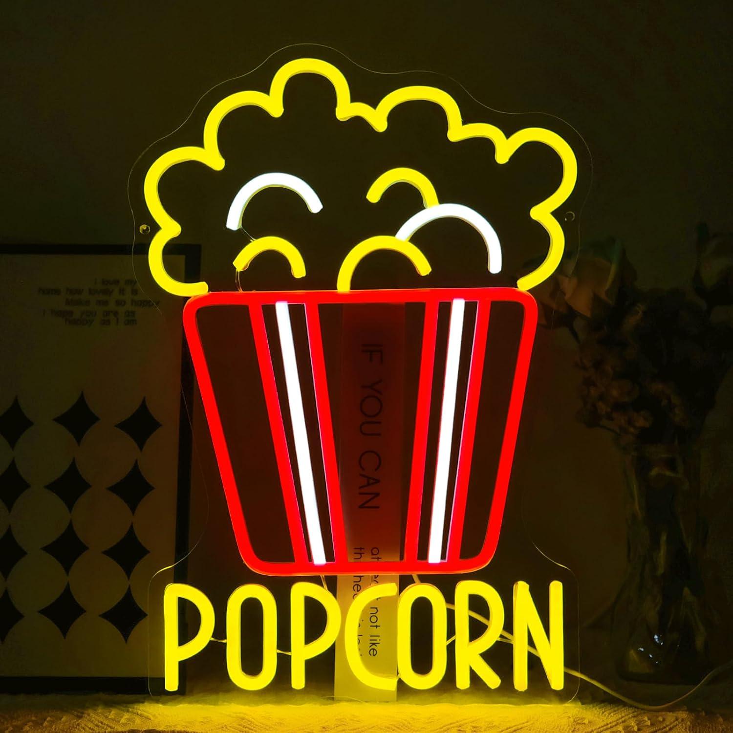 Popcorn-Eimer Neon-Schild USB  – Home Cinema Wall Lights Bewertung und Preis