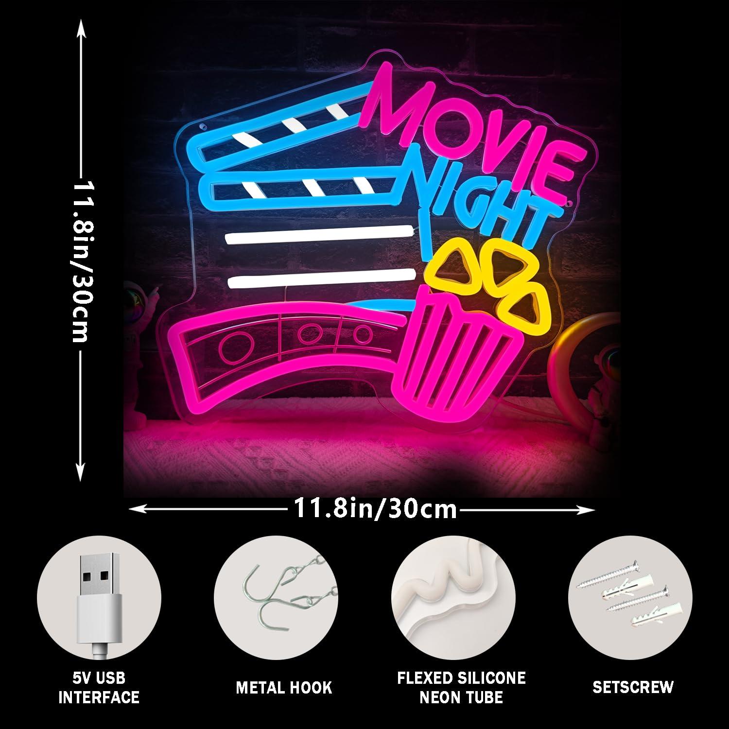 Filmnacht-Neonschild USB-dimmb – Home Cinema Wall Lights Bewertung und Preis