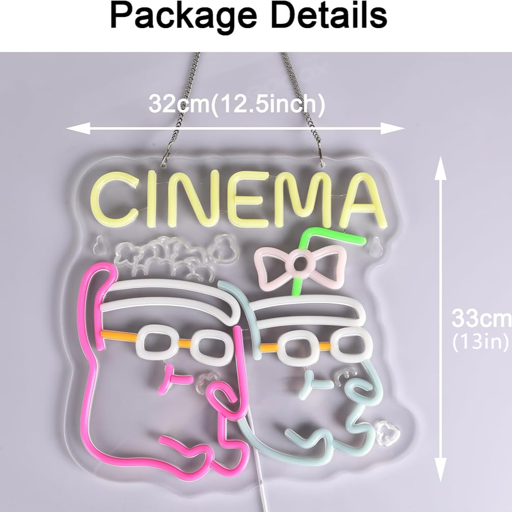 Kino-Neonschild LED Popcorn-Ge – Home Cinema Wall Lights Bewertung und Preis