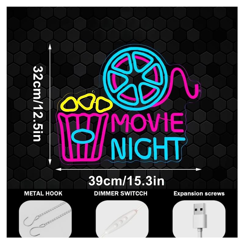 Neonschild „Movie Night“, Popc – Home Cinema Wall Lights Bewertung und Preis